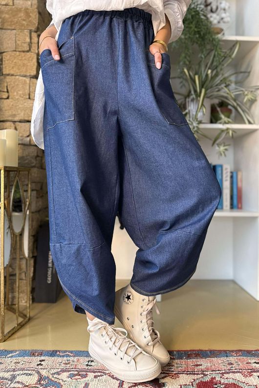 Essential Stretch Shelby Barrel Jean Dark Denim 